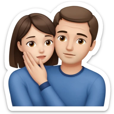 Girl touching his face with both hand, and smoothly rubbing the face sticker