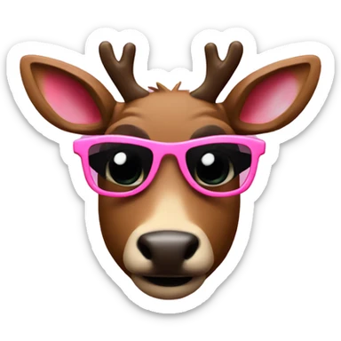 Rudolf with pink sunglasses sticker