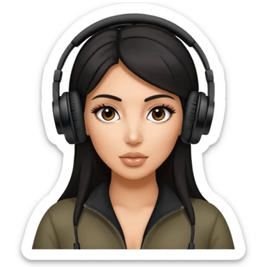 kim kardashian Black Headphones sticker
