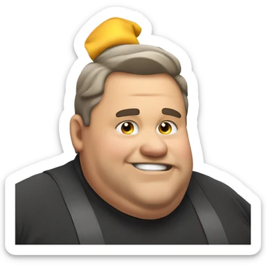 a fat guy at the new year eve sticker