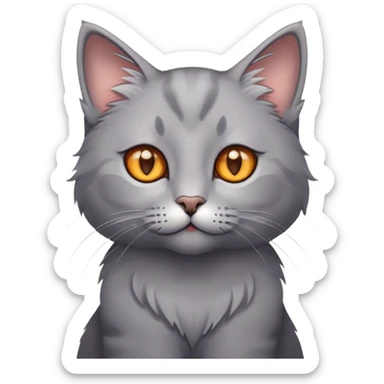 Gorgeus grey kitty with big amber eyes sticker