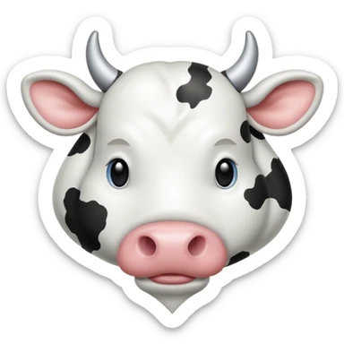 White satin heart like cow style sticker