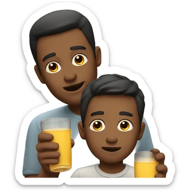 Thirsty dad and son sticker