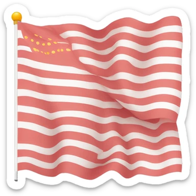 red pink white orange striped flag sticker
