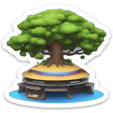 Earth with Music festival stage on top sticker