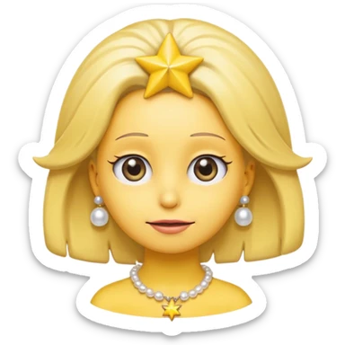 3D emoji head-only, smooth plastic, soft studio light, big round eyes, bold outline, centered, transparent bg,
Lisa Simpson, yellow skin, eight-point star hair, white pearl necklace sticker
