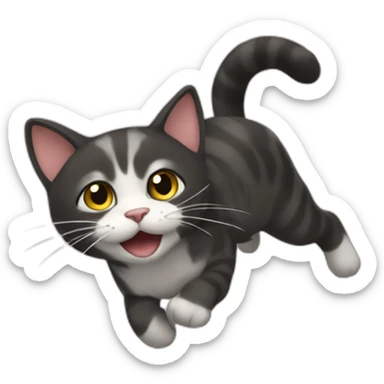 cat doinga backflip sticker