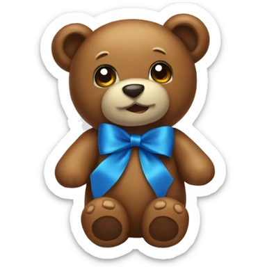 Blue ribon on tedy bear sticker