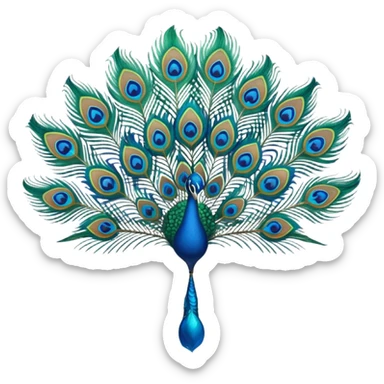 Devine Peacock feather sticker