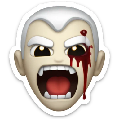 Vampire with blood on fangs  sticker