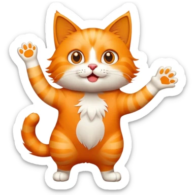 Cat waving hi sticker