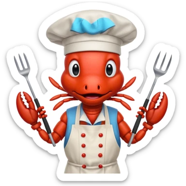 Crayfish cooking a bbq sticker