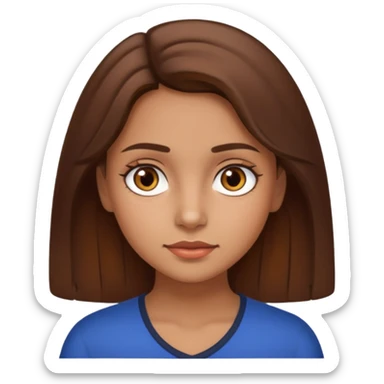 make a girl who is half Russian half Spanish with brown hair and brown eyes sticker
