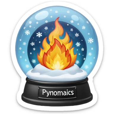 Can you make snow globes  cooperative with fire and have the text pyromaniacs  sticker