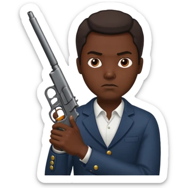 Emoji con arma de hombre solo q se note la cara y el arma sticker