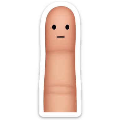 Middle finger with a face sticker