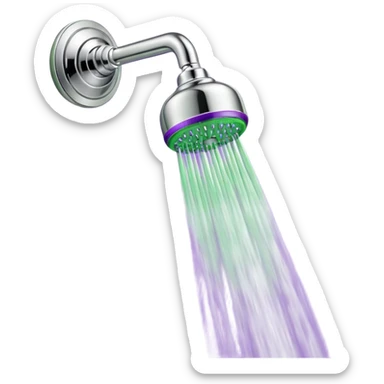 Purple and green shower sticker