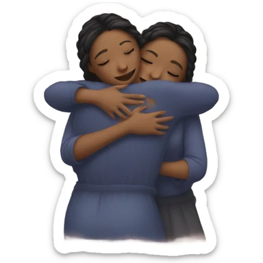 Sisters hugging sticker