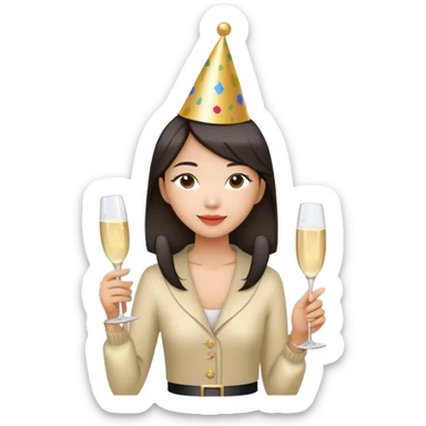 Asian girl  21st birthday  sticker