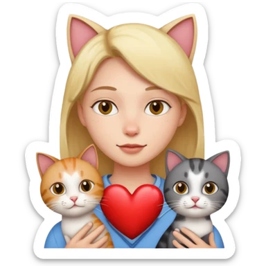 coeur et chats sticker