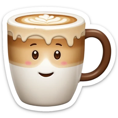 White coffee mug with latte sticker