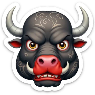 ''tattooed''-scary-looking-bulls-with-heavy-face-tattoes sticker