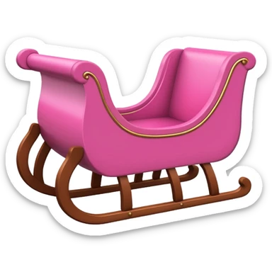 Pink sleigh with text on top of it that says "sleigh"  sticker