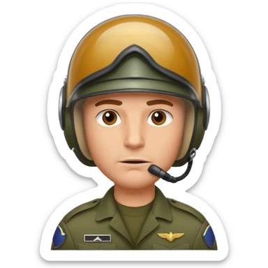 a brutal white male military pilot in an aviation helmet on face and a modern uniform. maximum quality sticker