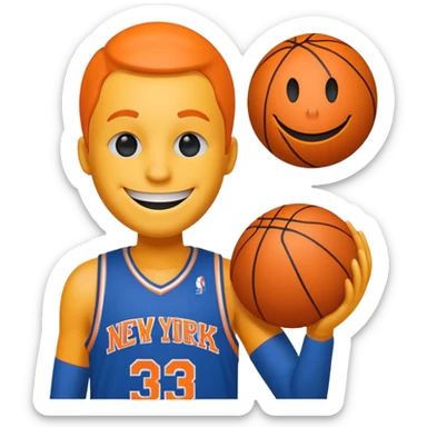 Smiley icon new york knicks sticker