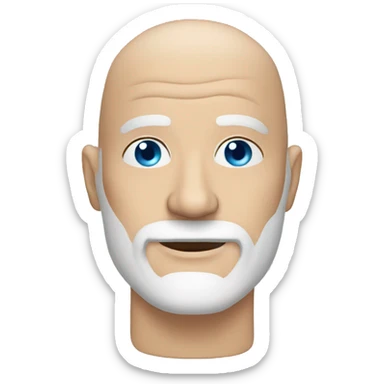bald older white man blue eyes and a beard sticker