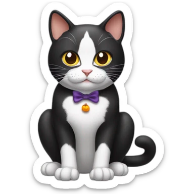 tuxedo cat with Halloween monkey ears sticker