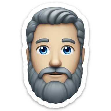 portrait of a bearded man white blue eyes sticker