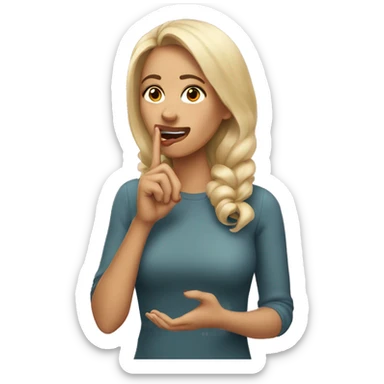 Light skinned women biting fingernails sticker