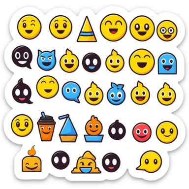 An animated sticker-style title for "The Emoji Movie Quiz" with popular emoji characters and quiz elements sticker