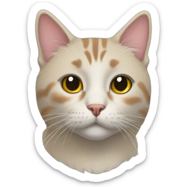 bobtail cat side angle headshot sticker