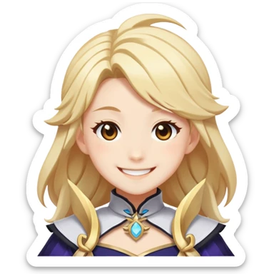 Lumine from Genshin Impact is smiling sticker
