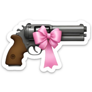 gun with pink bow sticker