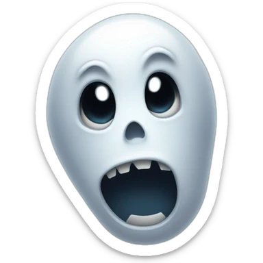 A frightened ghost sticker