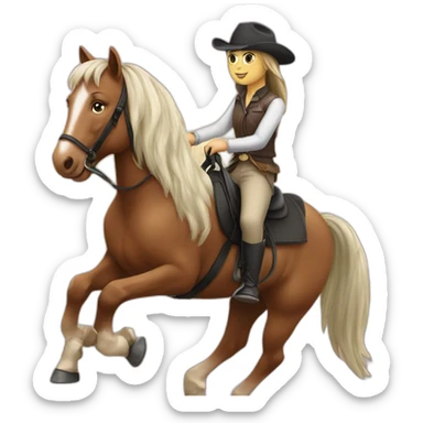 horse riding a pony sticker