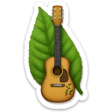 guitar made out of leaves and dirt sticker