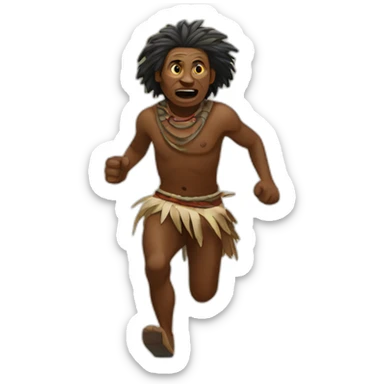 Aborigine runs away sticker
