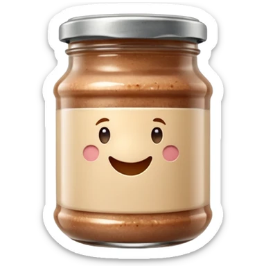 small glass jar of coarse beige meat spread with a metal lid, no label or extras, soft lighting, subtle shadows, emoji scale sticker