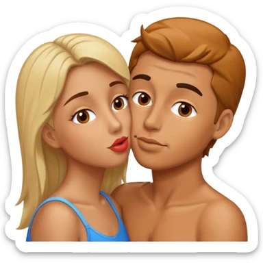 Besos en la mejilla  sticker