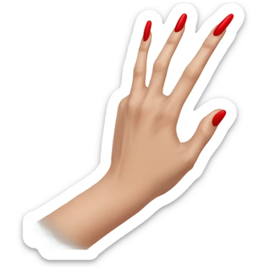womans hand with long red nails snapping sticker