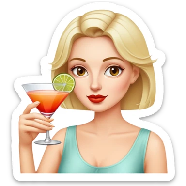6 white woman drinking cocktails  sticker