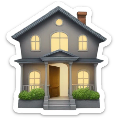 a house with a butler looking out of the window sticker
