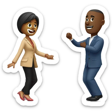 Wife and husband dancing front of Eiffel Tower ￼￼ sticker