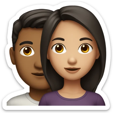 Brunette girl with dark haired boy  sticker