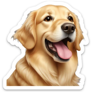 Golden retriever with tongue sticking out  sticker