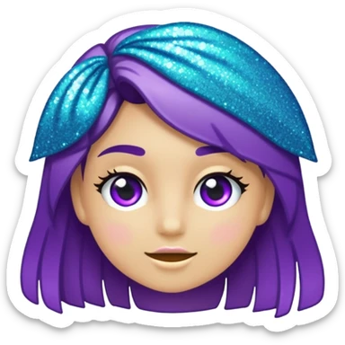 Glitter Roxo e Ciano Seta sticker